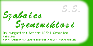 szabolcs szentmiklosi business card